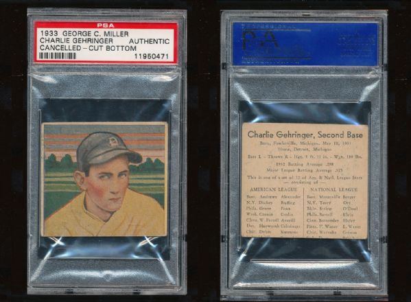 R300 George C Miller Gehringer PSA AUT Canceled