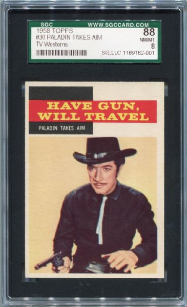 1958 Topps Westerns #30 Paladin Takes Aim SGC 88