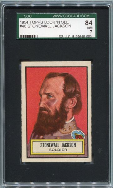 1954 Topps Look N See #40 Stonewall Jackson SGC 84