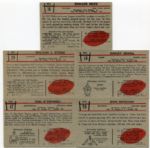 1953 Bowman Football Lot of 5 Different Pack Fresh