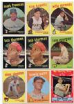 1959 Topps Baseball Partial Set 235 Different Plus 71 Dupes W/High Numbers EX-NRMT
