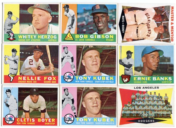 1960 Topps Baseball Starter Lot of 98 Different With 7 Dupes Inc. High Numbers