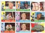 1960 Topps Baseball Starter Lot of 98 Different With 7 Dupes Inc. High Numbers