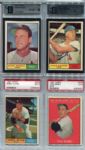 1961 Topps Baseball Lot of 94 Different Plus 4 Dupes Inc. Many Stars & High Numbers Exmt-Nrmt/Mt