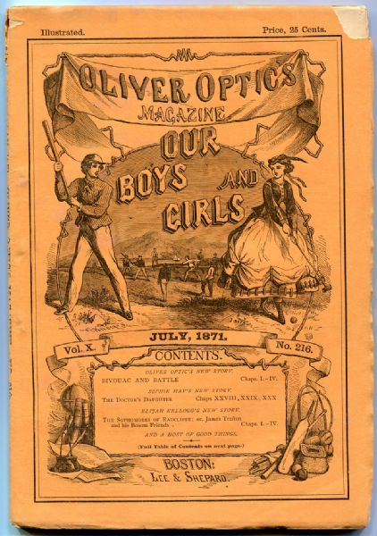 1871 Oliver Optics Magazine With Baseball Cover