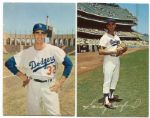 Lot of 2 1960's Los Angeles Dodgers Team Postcards of Sandy Koufax