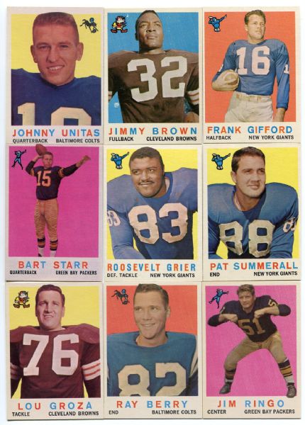 1959 Topps Football 1st Series 79 Different Nrmt to Mt With HOFers