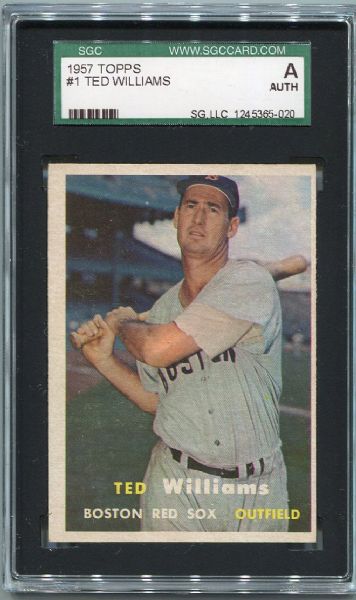 1957 Topps #1 Ted Williams SGC AUTH