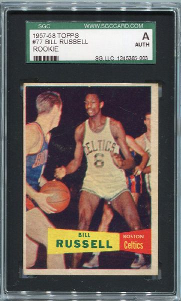 1957-58 Topps Basketball #77 Bill Russell SGC AUTH