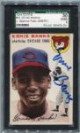 1954 Topps #94 Ernie Banks Rookie Card Autographed SGC J. Spence VG/EX 50