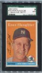 1958 Topps #142 Enos Slaughter Autographed SGC J. Spence AUTH