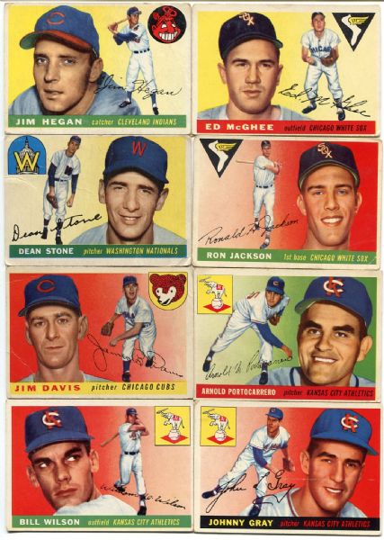 1954 & 1955 Topps Baseball Lot of 26 Mostly Different