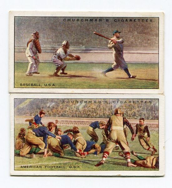 1929 Churchman Sports & Games In Many Lands #24 Football & #25 Baseball