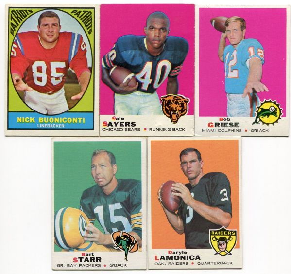 1967-69 Topps Football Lot of 5 Mostly HOFer