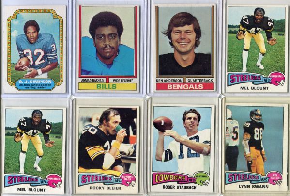 Topps Football Lot of 23 Stars, Rookies, HOFers 1974-1979