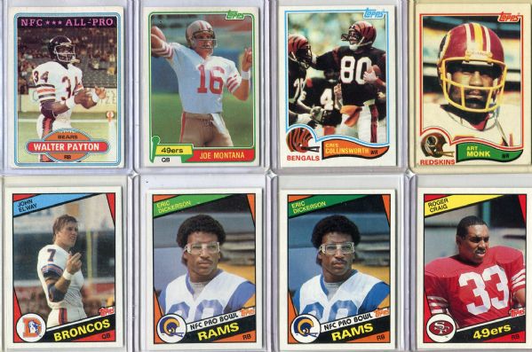 1980s Topps Football Lot of 16 Star Cards Including Montana and Elway RCs