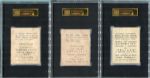 1945-46 & 1946-47  Caramelo Deportive Lot of 3 Minoso, Tiant & Lamarque All SGC 20