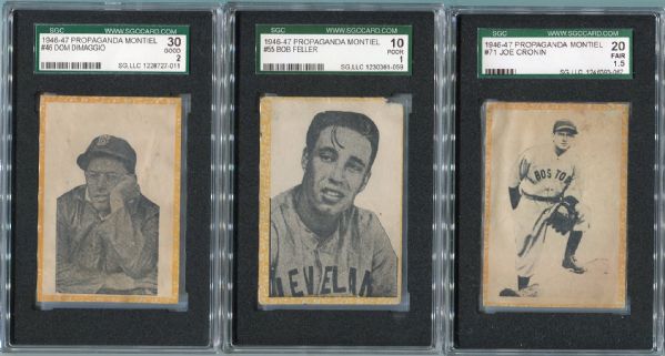 1946-47 Propagandas Montiel Lot of 6 Different Major Leaguers All SGC Graded