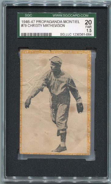 1946-47 Propagandas Montiel #79 Christy Mathewson SGC 20