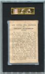 1946-47 Propagandas Montiel #79 Christy Mathewson SGC 20