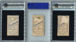T206 Lot of 3 HOFers All Graded J. Collins, Jennings & Chesbro