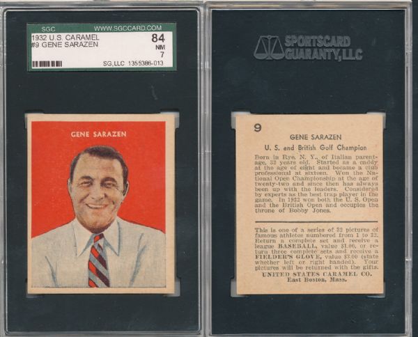 R328 US Caramel Gene Sarazen  SGC 84  Near Mint!!