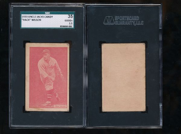 R317  1933 Uncle Jacks Hack Wilson  - Bright Red background SGC 35