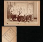 Circa 1880 Baseball Team - Very Ornate Uniforms, Tophat, Mascot etc...w/Frame!!