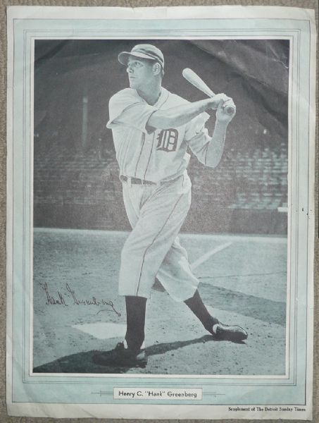 Circa 1930s Supplement of the Detroit Sunday Times - Hank Greenberg