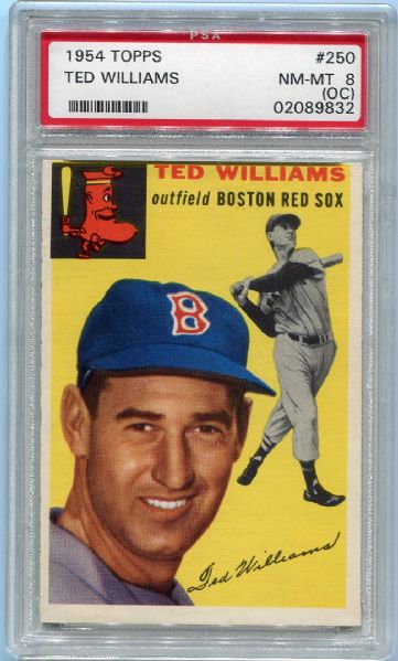 1954 Topps #250 Ted Williams PSA 8OC