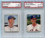 1950 Bowman Lot of Six All Red Sox & PSA Graded