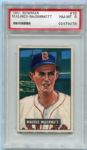 1951 Bowman #16 Maurice McDermott Boston Red Sox PSA 8