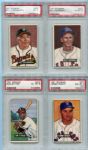 1951 Bowman Baseball Lot of Twelve Different Boston Red Sox & Braves ALL PSA Graded