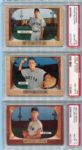 1955 Bowman Baseball Lot of Three PSA 8's All Boston Red Sox