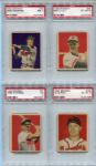 1949 Bowman Baseball Lot of Eight Different All PSA Graded Red Sox and Braves