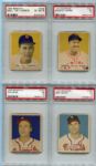 1949 Bowman Baseball Lot of Eight Different All PSA Graded Red Sox and Braves