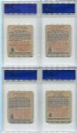 1949 Bowman Baseball Lot of Eight Different All PSA Graded Red Sox and Braves