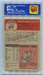 1953 Topps #69 Dick Brodowski, Boston Red Sox PSA 8