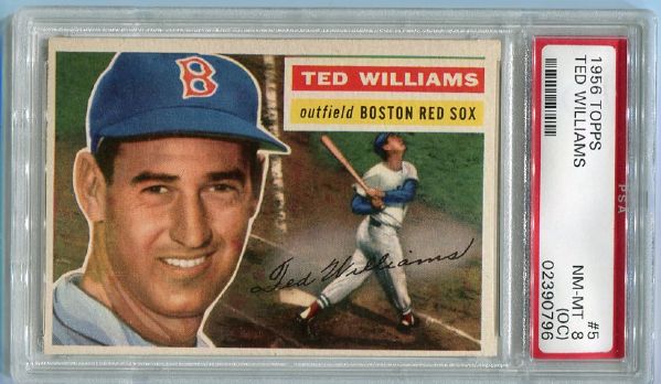 1956 Topps #5 Ted Williams PSA 8 OC