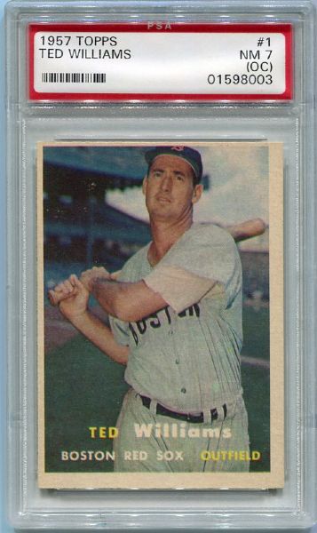 1957 Topps #1 Ted Williams PSA 7 OC