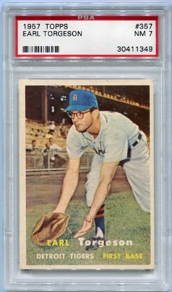 1957 Topps #357 Earl Torgeson, Detroit Tigers PSA 7