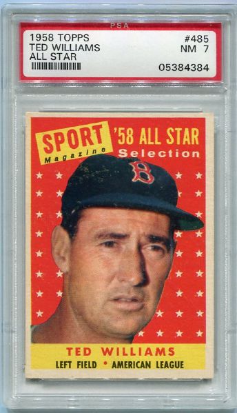 1958 Topps All-Star #485 Ted Williams PSA 7