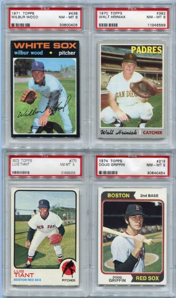 Fourteen Card Lot 1970-1984 All PSA 8s & 9s Includes HOFers