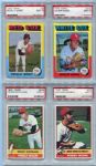 Fourteen Card Lot 1970-1984 All PSA 8's & 9's Includes HOFers