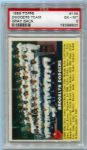 1956 Topps #166 Dodgers Team Card Gray Back PSA 6