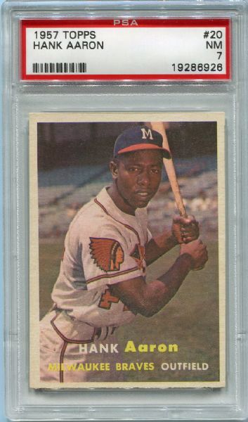 1957 Topps #20 Hank Aaron PSA 7