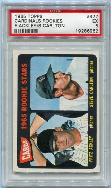 1965 Topps #477 Steve Carlton Rookie Card PSA 5