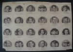 1953 Dixie Lids Movie Stars Sheet of Twenty-Four