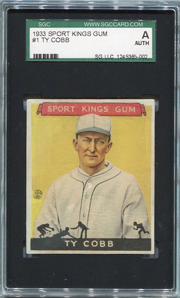 1933 Sport Kings #1 Ty Cobb SGC AUTH
