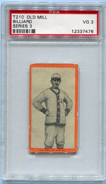 T210 Billiard, San Antonio Series 3 Orange Border PSA 3